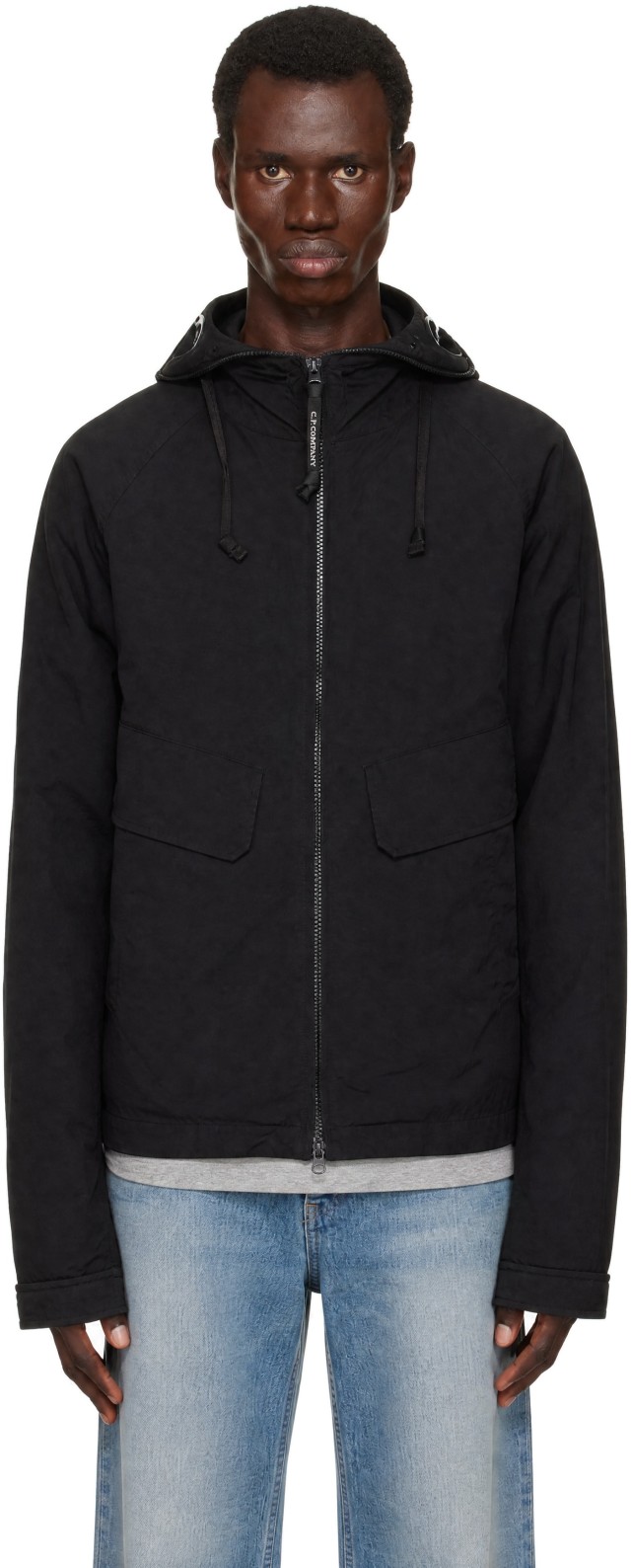 C.P. Company: ブラック Mixed Explorer ツイル ジャケット | SSENSE 日本