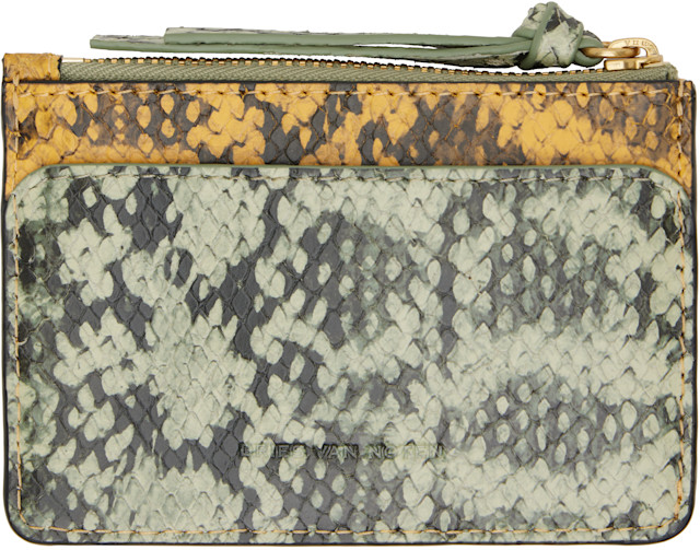 小物 Dries van noten CARD/COIN CASE Dries Van Noten: Yellow Leather Card Holder | SSENSE