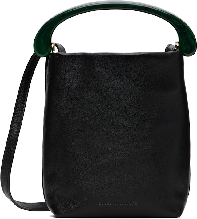 DRIES VAN NOTEN レザー　ショルダーバッグ　ハンドバッグ Dries Van Noten: ブラック マイクロ レザー バッグ | SSENSE 日本