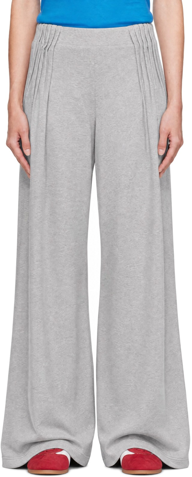 Dries Van Noten: Gray Pleated Lounge Pants | SSENSE