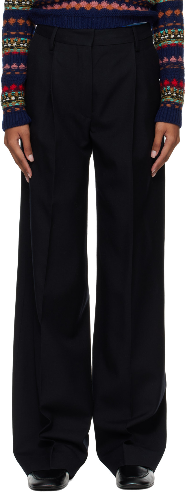 Dries Van Noten: Black Wool Trousers | SSENSE