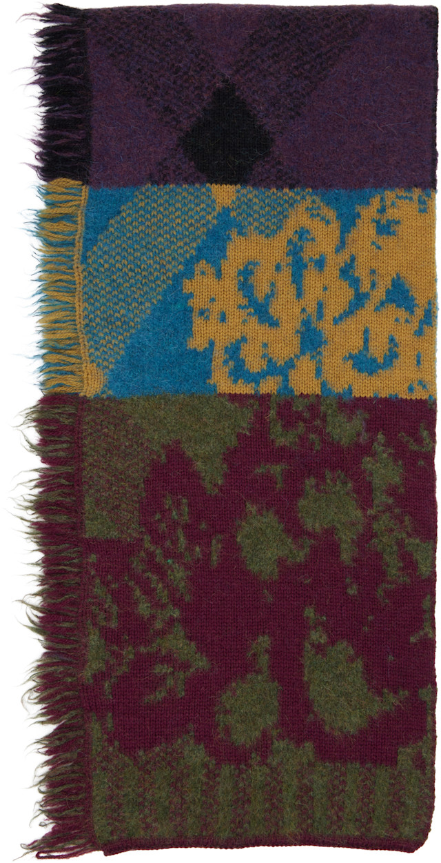 Dries Van Noten: マルチカラー ロング ウール マフラー | SSENSE 日本