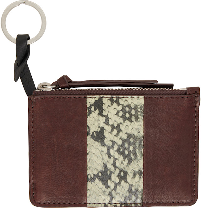 Dries Van Noten: Brown & Green Calfskin Wallet | SSENSE
