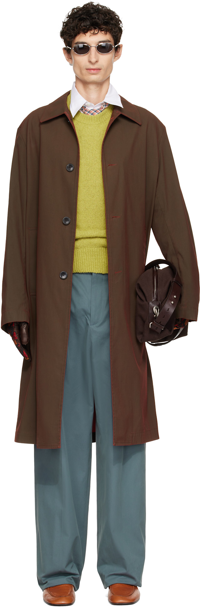 Dries Van Noten: Brown Cotton Coat | SSENSE