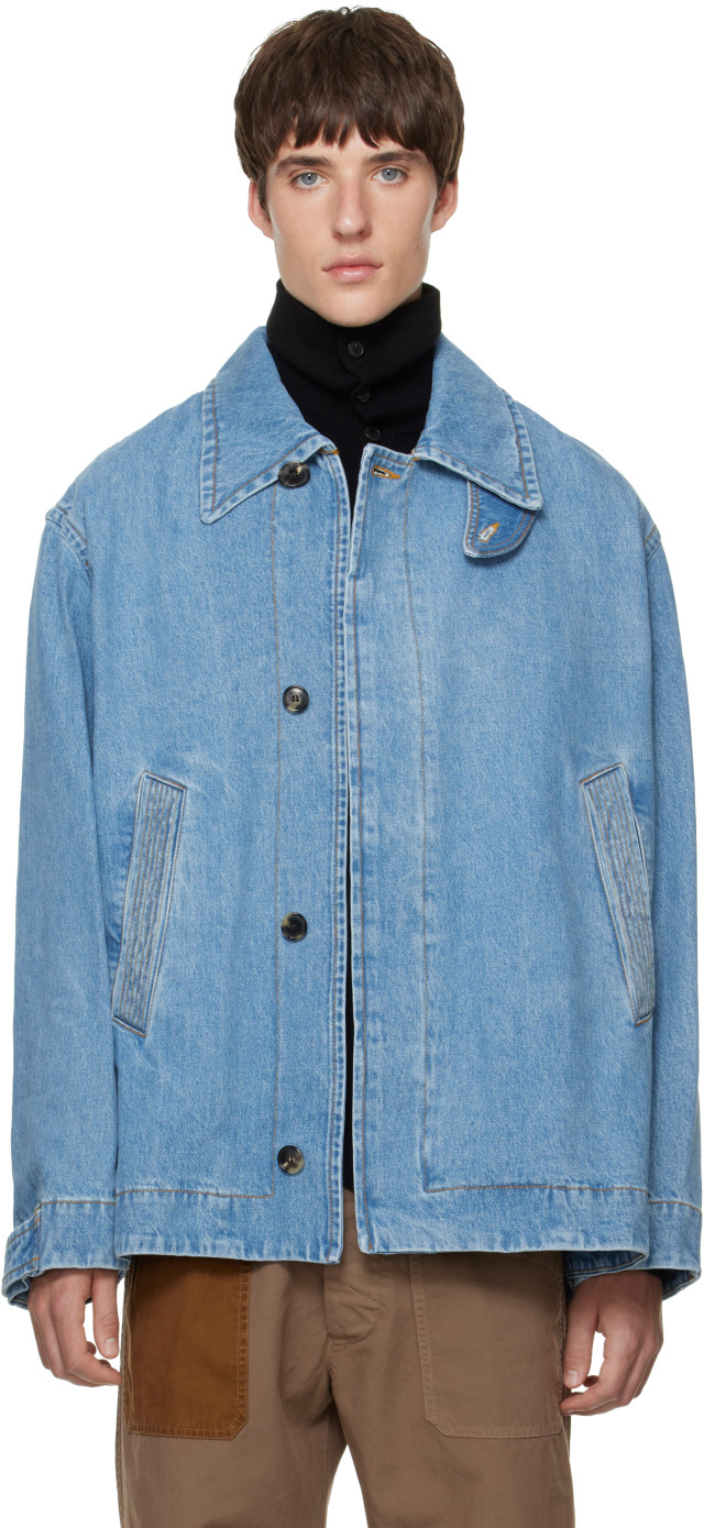 Dries Van Noten: ブルー フェード デニムジャケット | SSENSE 日本