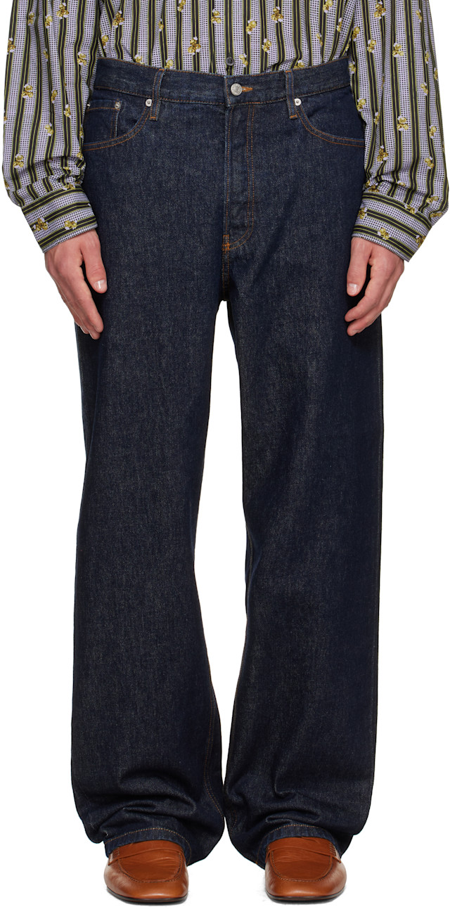 Dries Van Noten: ブルー ルーズフィット ジーンズ | SSENSE 日本
