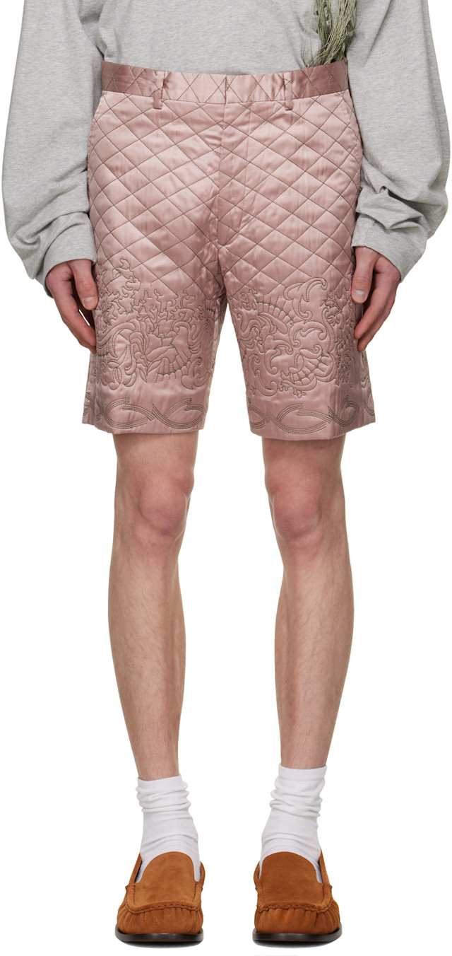 Dries Van Noten: ピンク キルティング ショートパンツ | SSENSE 日本