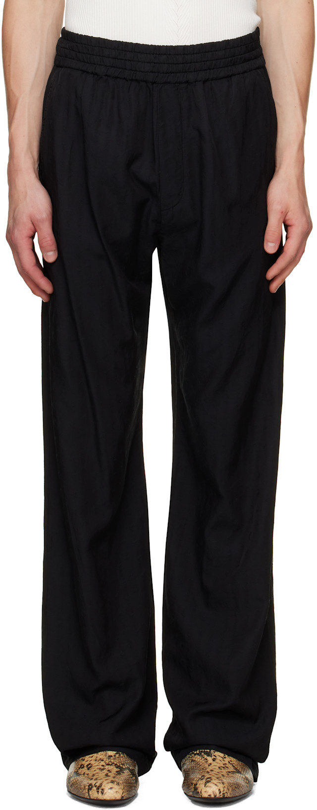 Dries Van Noten: Black Elastic Waist Trousers | SSENSE