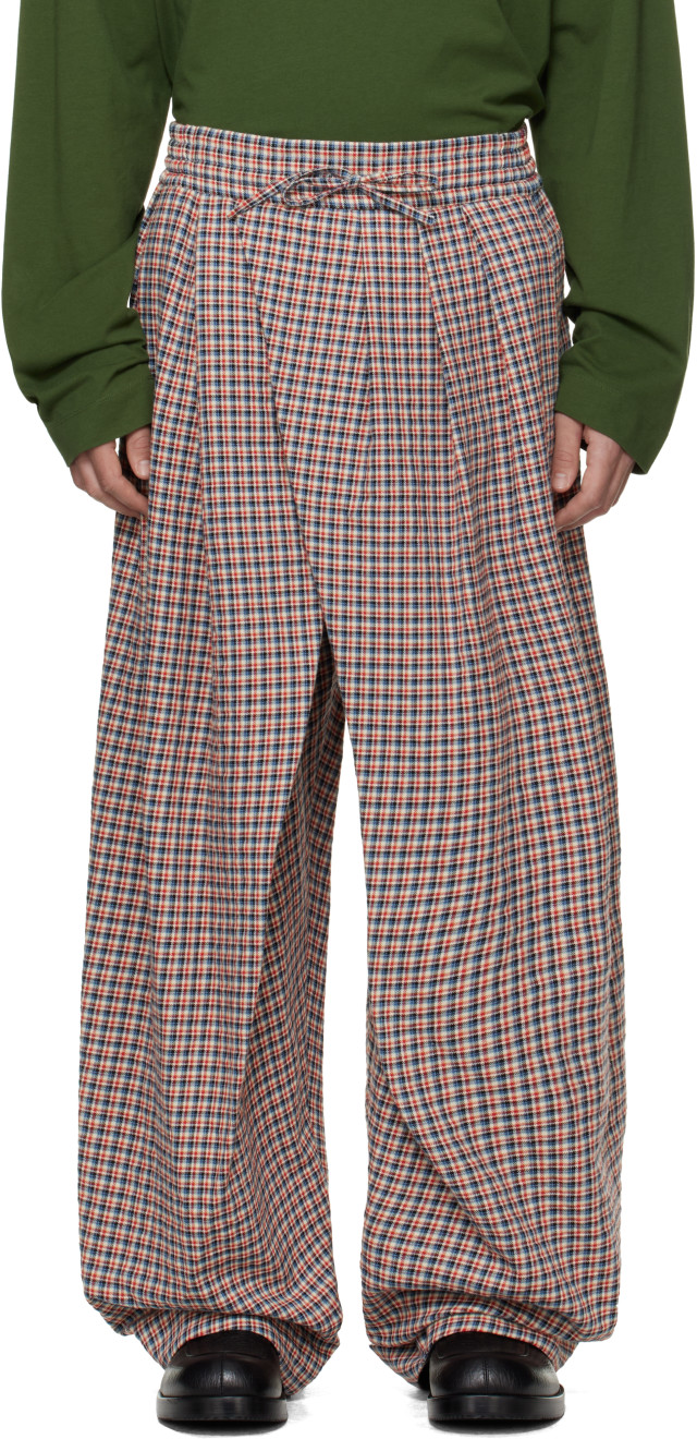Dries Van Noten: Multicolor Draped Cotton Trousers | SSENSE