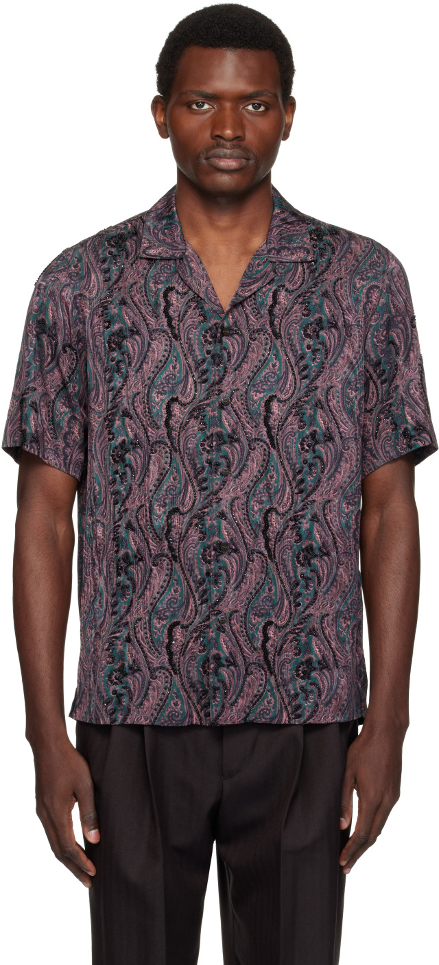 Dries Van Noten: Purple Embroidered Shirt | SSENSE