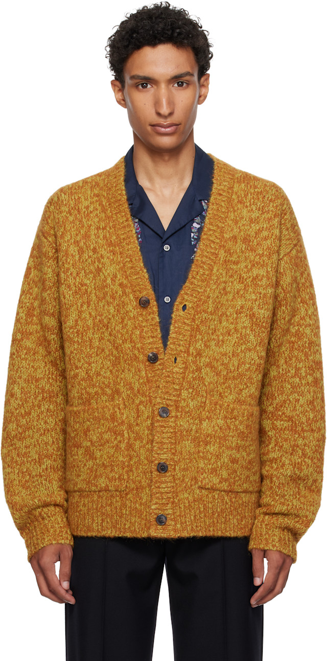 Dries Van Noten: イエロー アルパカ カーディガン | SSENSE 日本