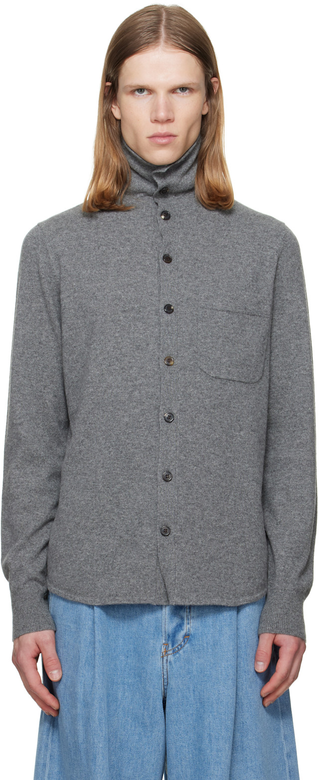 DRIES VAN NOTEN 麻カーディガン Dries Van Noten: グレー カラー カシミヤ カーディガン | SSENSE 日本