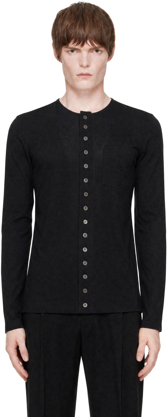 Dries Van Noten: Black Fitted Jersey Cardigan | SSENSE