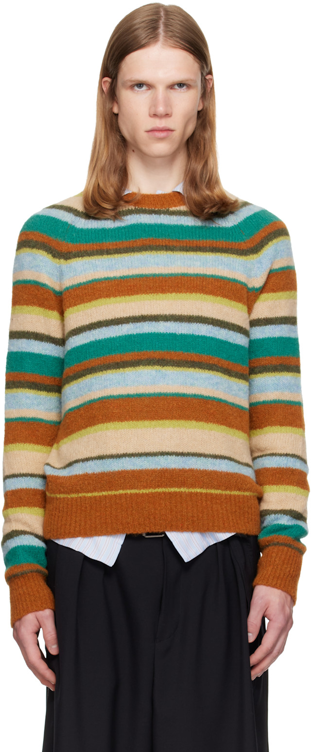DRIES VAN NOTEN アルパカニットM Dries Van Noten: Multicolor Striped Alpaca Knit Sweater | SSENSE