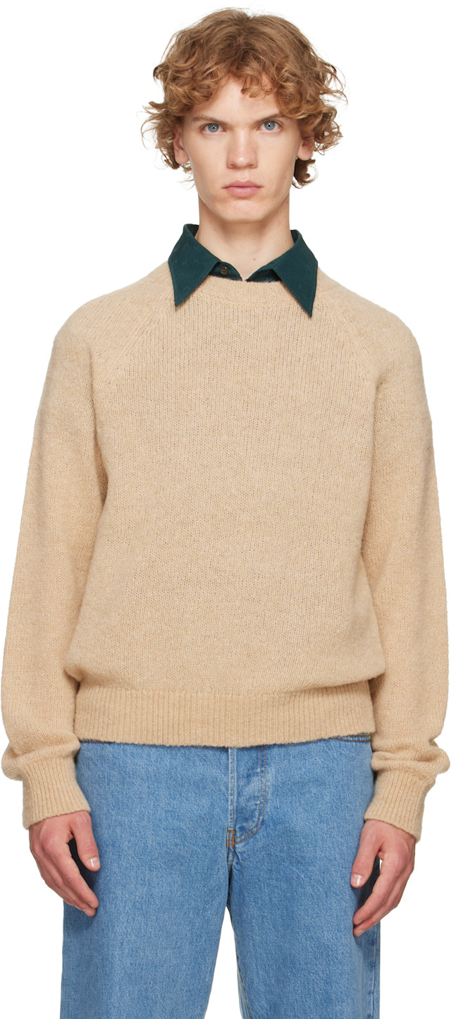 Dries Van Noten: Beige Alpaca Sweater | SSENSE