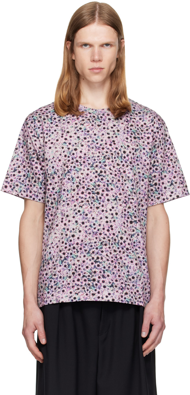 Dries Van Noten: ピンク レギュラーフィット コットン Tシャツ