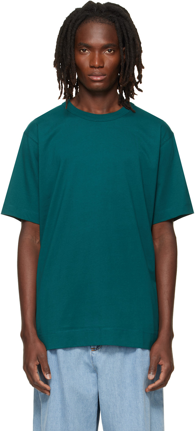 DRIES VAN NOTEN Tシャツ ダークグリーン ブラック Dries Van Noten: Green Regular Fit Cotton T-shirt | SSENSE
