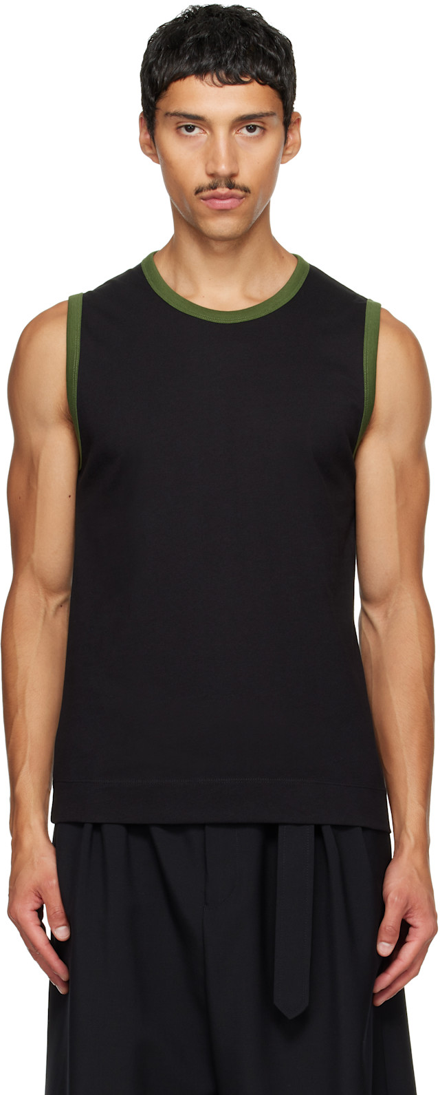 Dries Van Noten: Black Cotton Tank Top | SSENSE