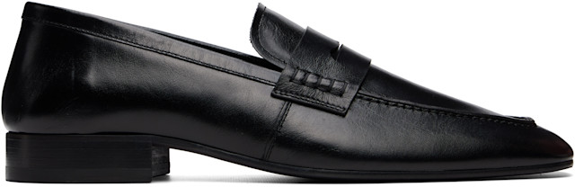 Dries Van Noten: Black Leather Loafers | SSENSE