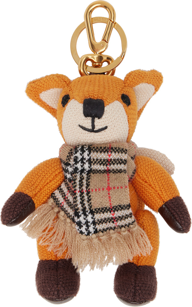 Burberry: Orange Fox Charm Keychain | SSENSE Argentina