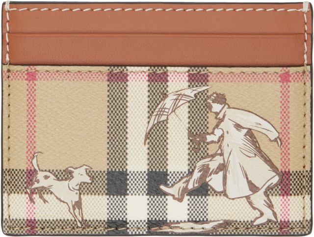 Burberry London ポストカードジーンズ他 4点セット Burberry: Brown & Beige Check Mates Card Holder | SSENSE