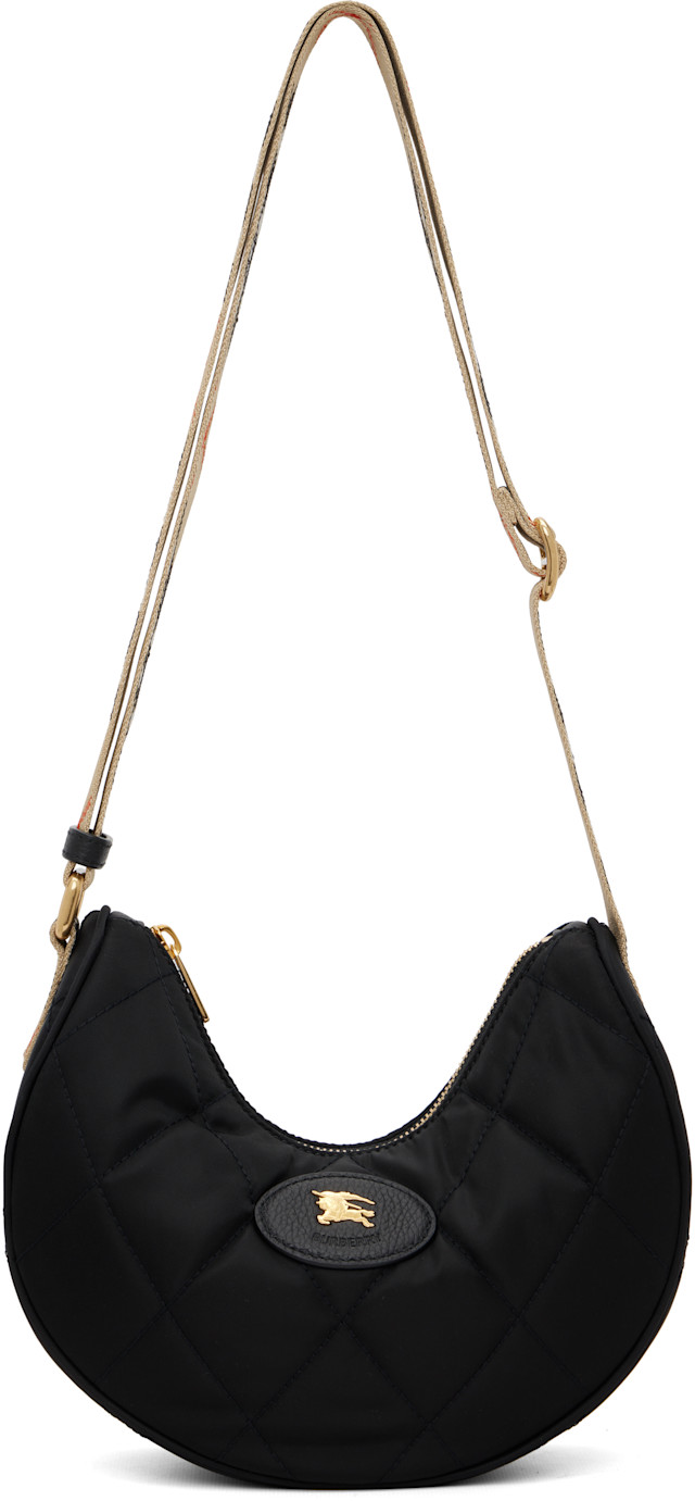 Burberry: Black Horseshoe Crossbody Bag | SSENSE