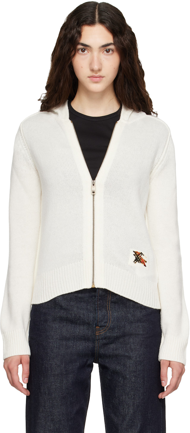 Burberry: Off-White Jillian Hoodie | SSENSE Canada