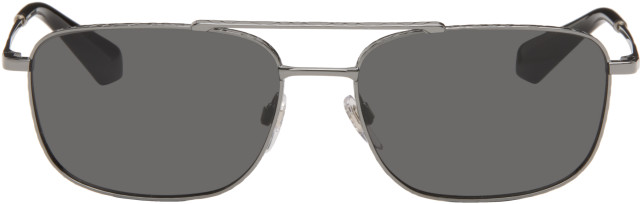 Burberry: Gunmetal Square Sunglasses | SSENSE