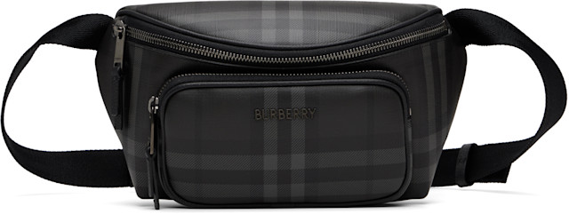 Burberry: Gray City Check Belt Bag | SSENSE