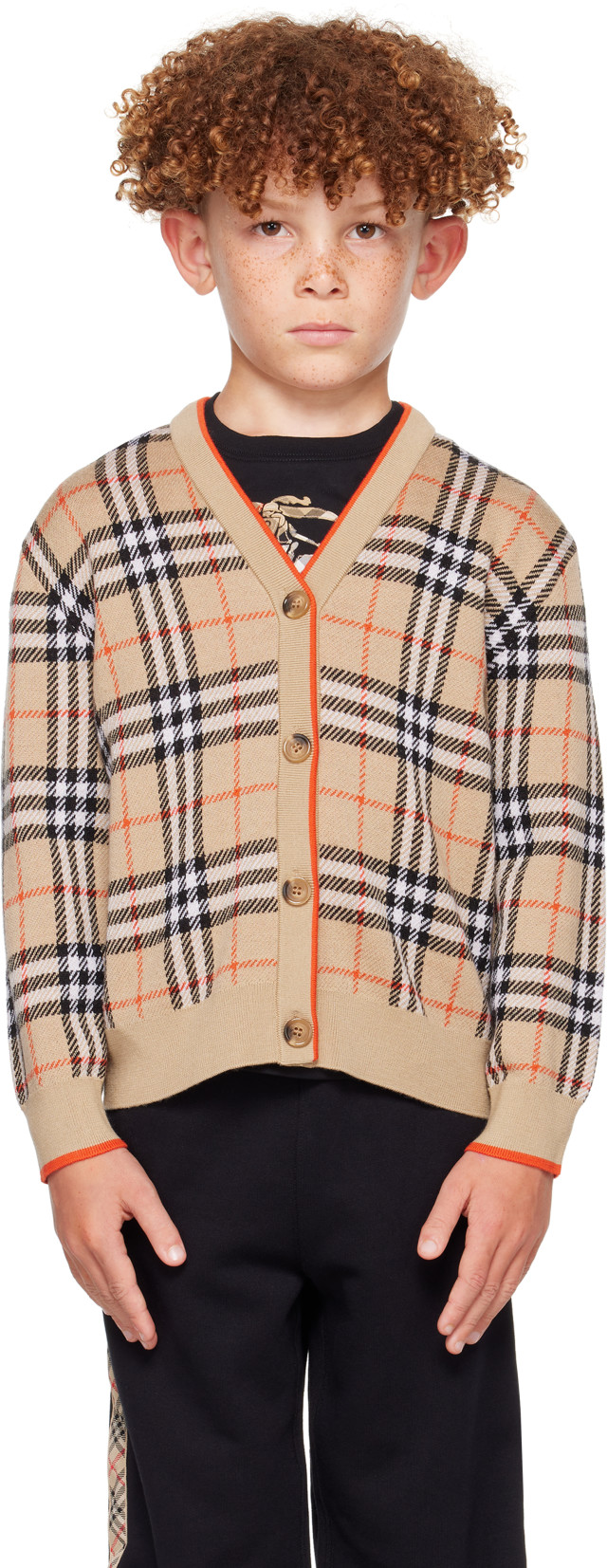 BURBERRY ニット 6Y 116cm Burberry: Kids Beige Vintage Check Cardigan | SSENSE