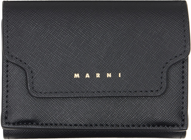 Marni: ブラック 三つ折り財布 | SSENSE 日本