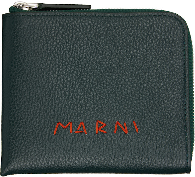 【新品未使用】MARNI ZIP AROUND WALLET Marni: Green Zip Around Wallet | SSENSE