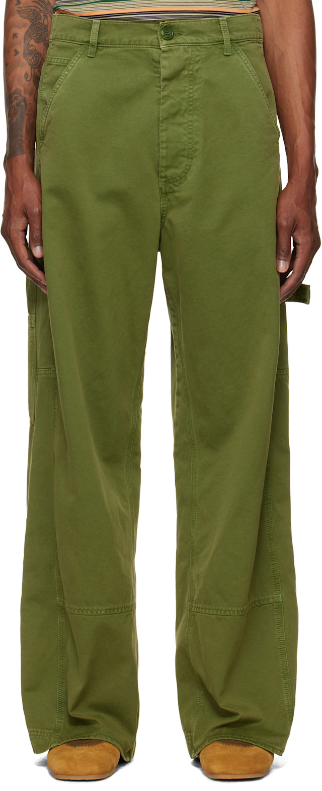 MARNI 22ss コットンツイルパンツ marni-green-cotton-loose-