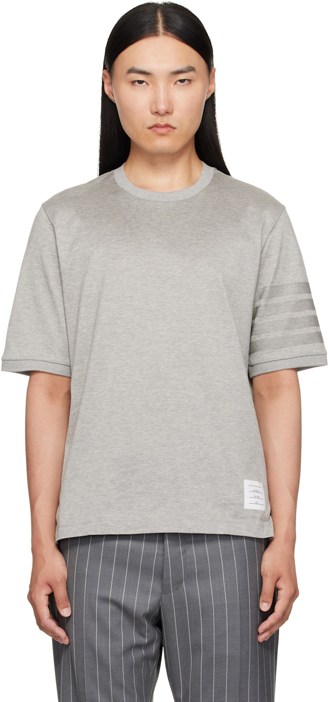 THOM BROWNE 半袖ニットシャツ グレー 2 美品 thom-browne-gray-jersey-