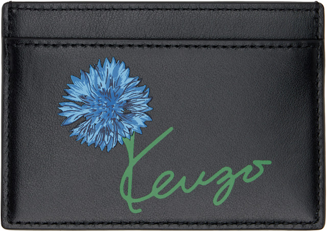 Kenzo: Black Kenzo Paris 'KENZO Tulip' Card Holder | SSENSE