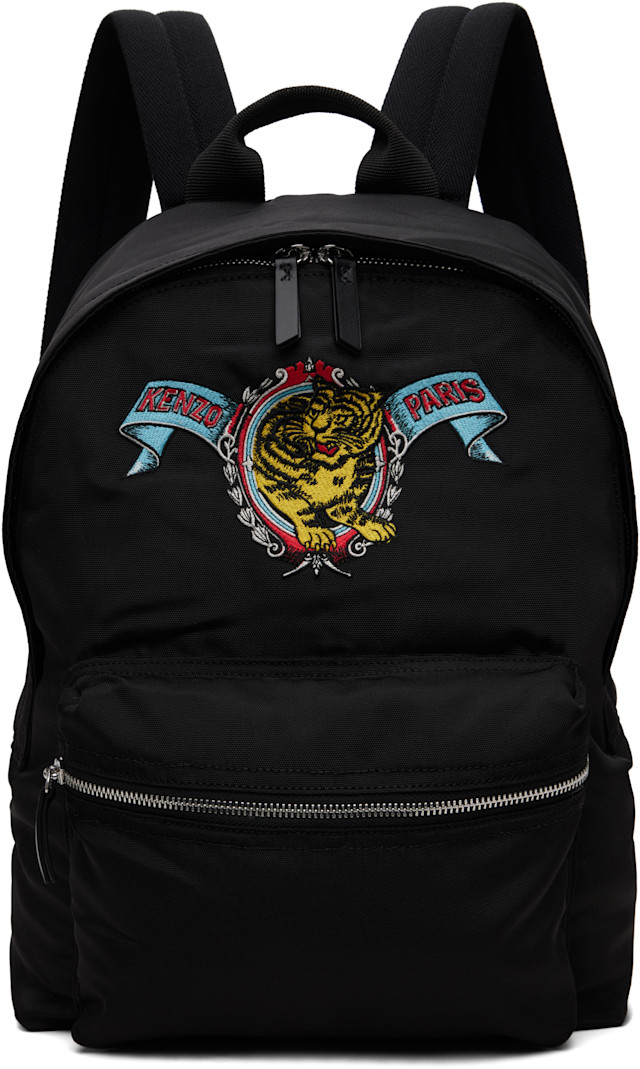 Kenzo: Black Kenzo Paris 'KENZO Jumping Tiger' Backpack | SSENSE