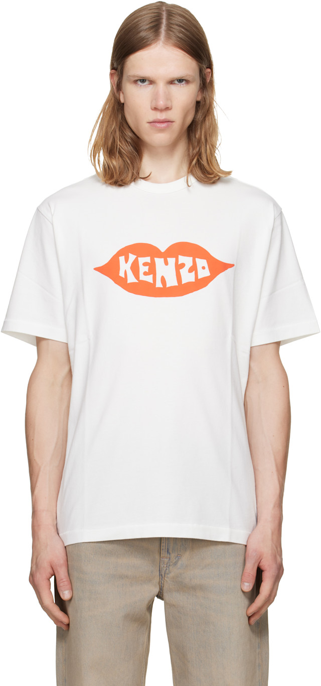 KENZO Paris Tシャツ ホワイト XL Kenzo: White Kenzo Paris 'KENZO Loves' Cotton T-shirt | SSENSE