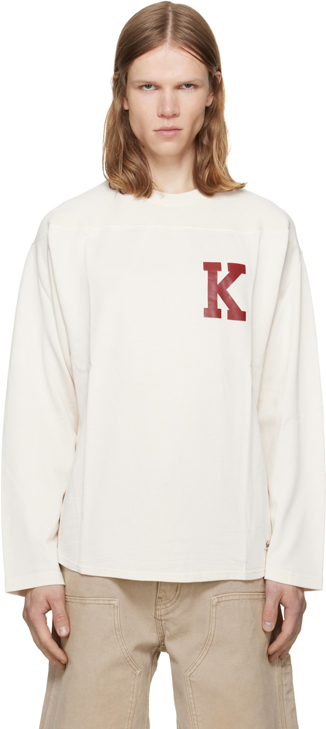 Kenzo: Off-White Kenzo Paris 'KENZO Varsity' Long Sleeve T-shirt