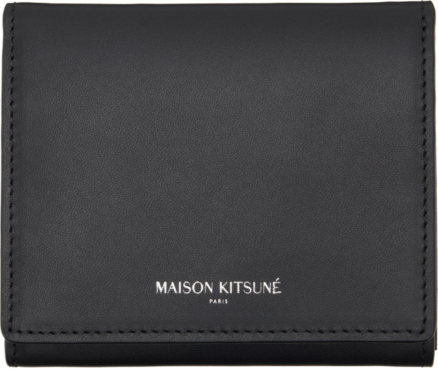 Maison Kitsuné: Black Paris Trifold Wallet | SSENSE