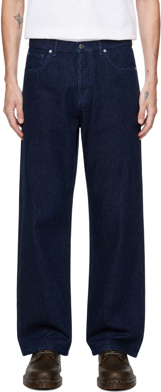 Maison Kitsuné: Blue Regular Jeans | SSENSE