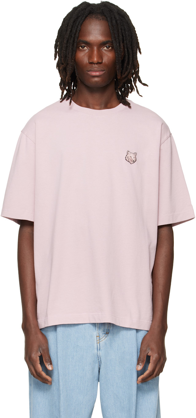 Maison Kitsuné: Pink Fox Head Oversize T-shirt | SSENSE