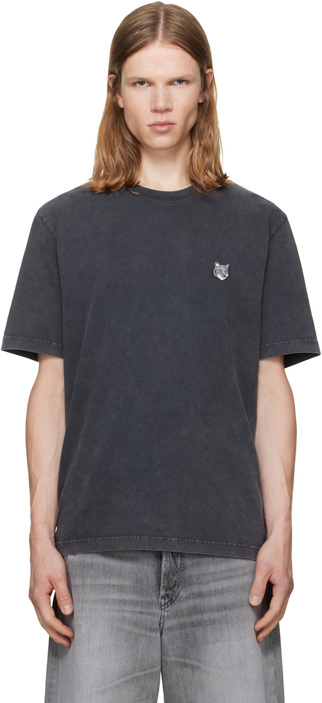 Maison Kitsuné: グレー フォックスヘッド フェード コンフォート T