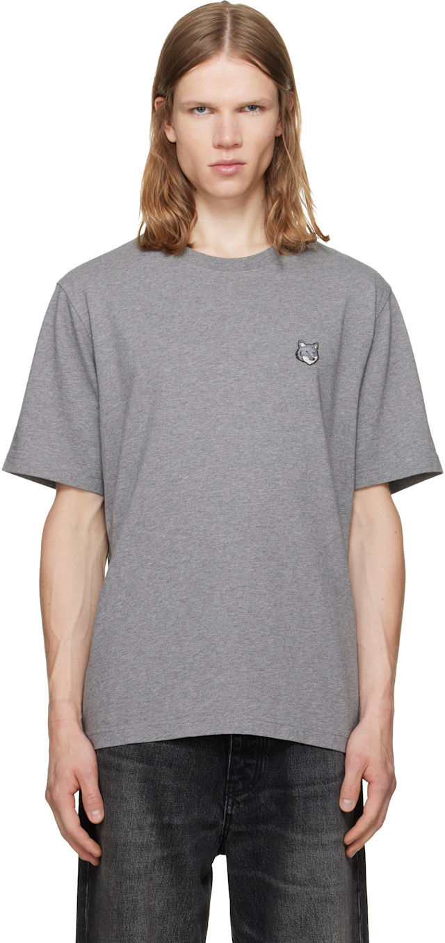 Maison Kitsuné: Gray Fox Head Comfort T-shirt | SSENSE