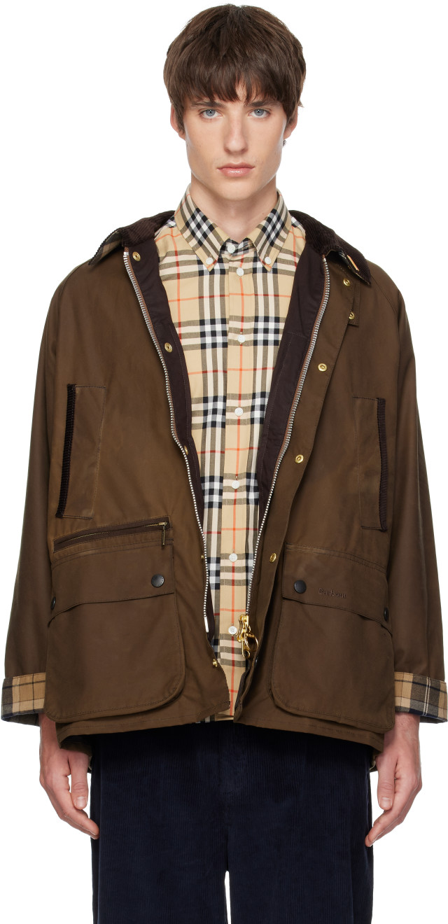 Barbour: ブラウン Icons Bedale ワックス ジャケット | SSENSE 日本