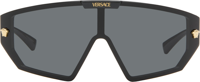 Versace: ブラック メドゥーサ ホライゾン サングラス | SSENSE 日本