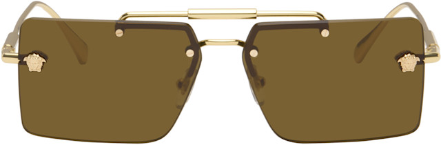 Versace: Gold Medusa Sunglasses | SSENSE