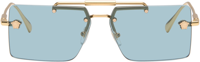 Versace: Gold Medusa Glam Sunglasses | SSENSE Canada