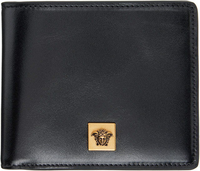 ヴェルサーチェ VERSACE WALLET Versace: Black Severine Leather Wallet | SSENSE
