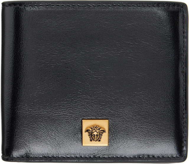 Versace: ブラック Severine レザー 二つ折り財布 | SSENSE 日本