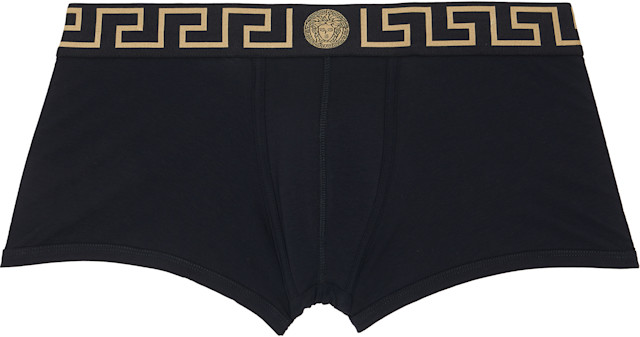 Versace: ブラック コットンジャージ ボクサーブリーフ 3枚セット